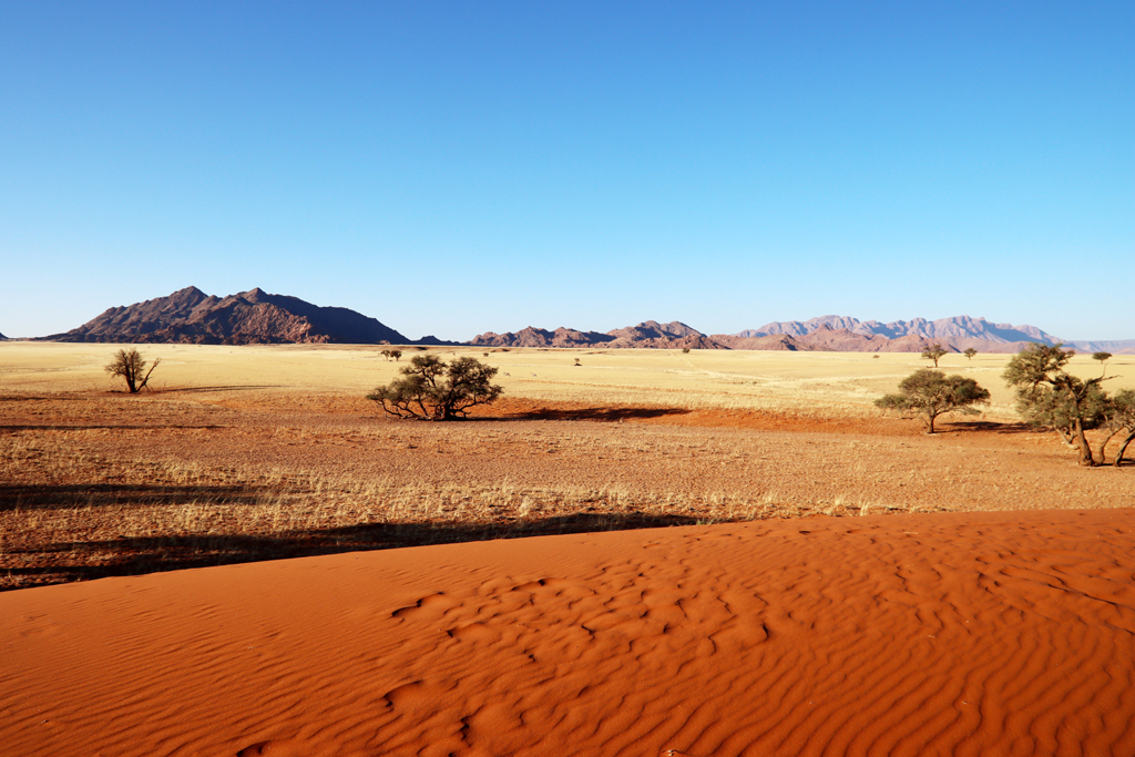 Fotografia widoku zrobiona w Namibii, autorstwa Ani Wilanowskiej