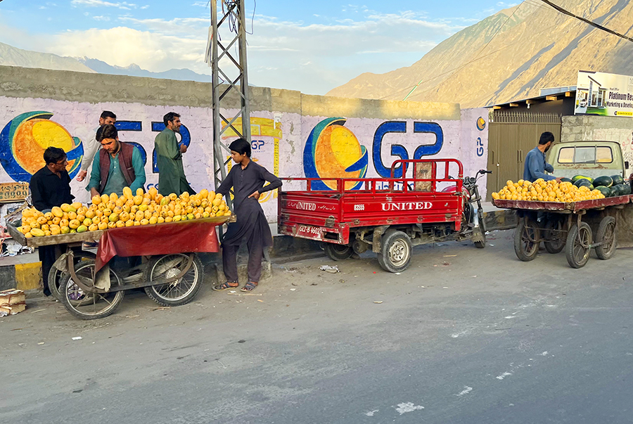 Zdjęcie sprzedawców owoców zrobione w regionie Gilgit-Baltistan w Pakistanie autorstwa Anny Wilanowskiej
