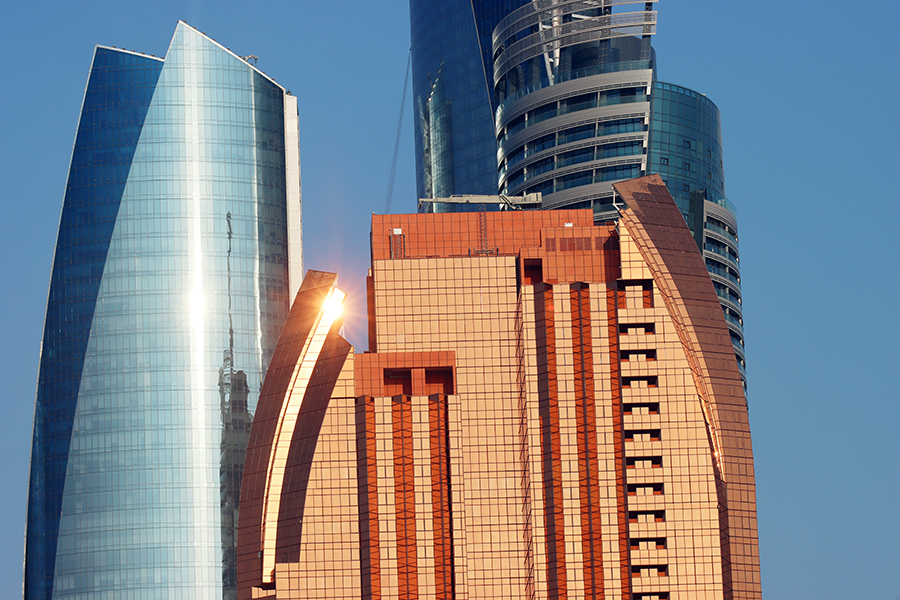 Fotografia wieżowców w Abu Dhabi, autorstwa Ani Wilanowskiej