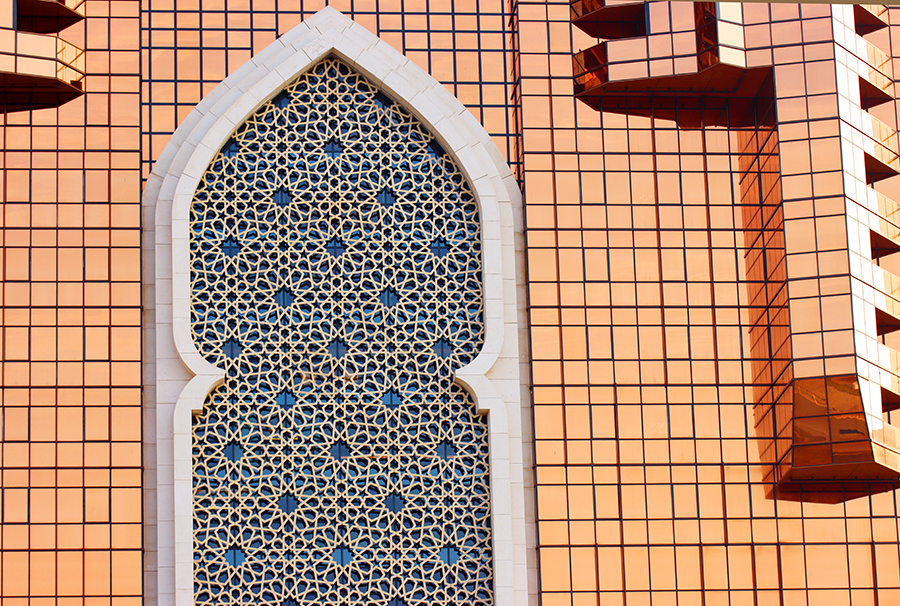 Fotografia budynku w Abu Dhabi, autorstwa Ani Wilanowskiej